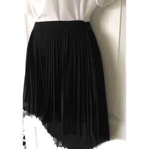 American Eagle Outfitter's Skirt Size 0 ~ Black High Low Hem Lined Micro Pleat